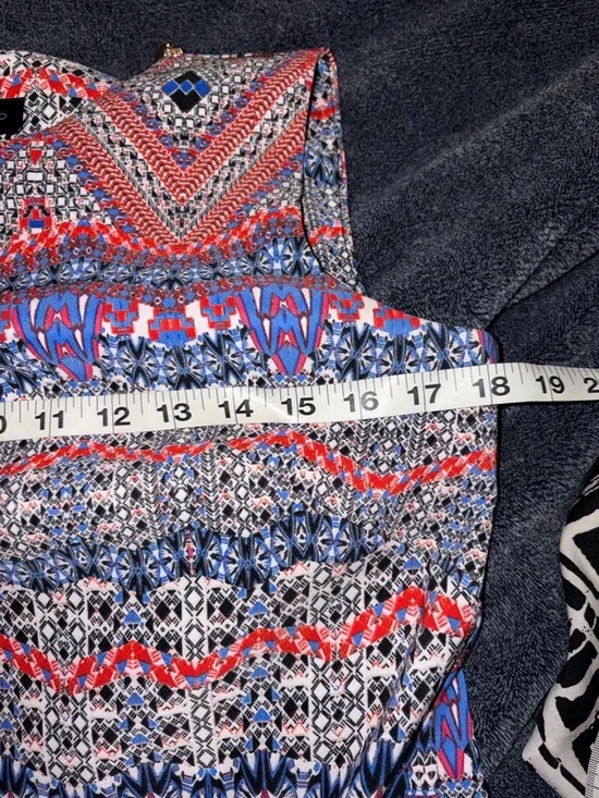 AB Studio Sleeveless Midi Dress in Red, Blue & White - Picture 6 of 7